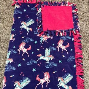 Colorful Unicorn Fleece Blanket